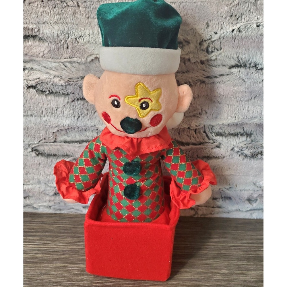 Sugar Loaf Jack In The Box Santa Hat Jester Christmas Plush Stuffed Toy Unique